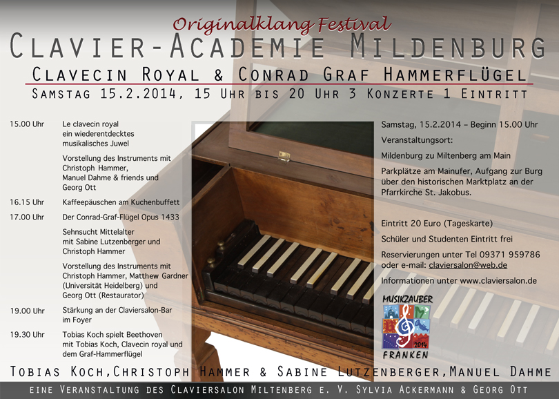 1.Clavier-Academie auf der Mildenburg, das Festival der historischen Tasteninstrumente