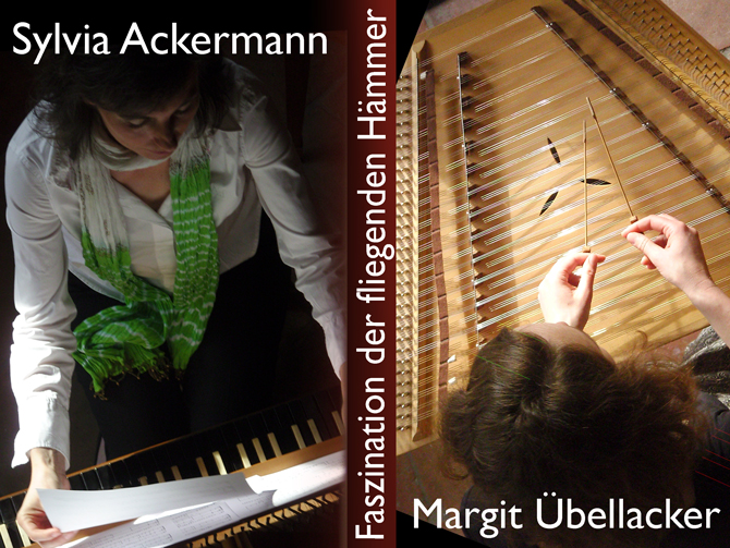Sylvia Ackermann historischer Hammerflügel und Margit Übellacker Hackbrett im Claviersalon- Konzert "Faszination der fliegenden Hämmer"