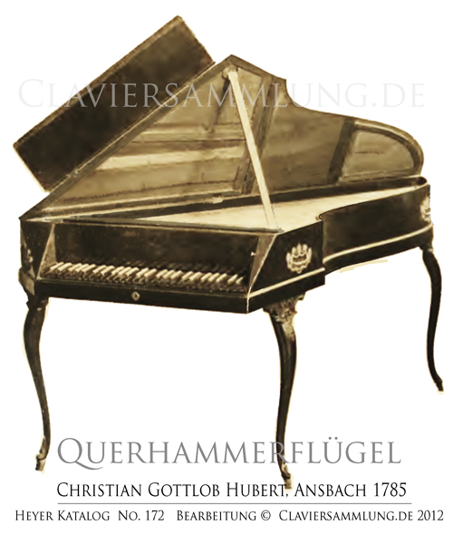 Querhammerflügel im Heyer- Katalog  Mozart Hammerflügel 18. Jahrhundert Christian Gottlob Hubert Clavichord Sylvia Ackermann Georg Ott Claviersalon Klaviaturumfang C -  f3