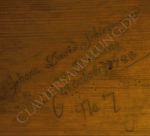 Signatur Johann David Schiedmayer Erlangen 1783